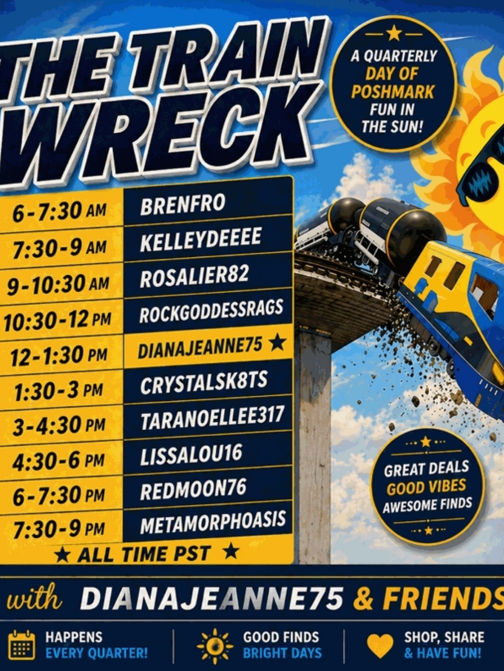 TRAIN WRECK!! LIVE SAT JUNE 13TH 7:30PM PST - LIVE SHOW FLYERS